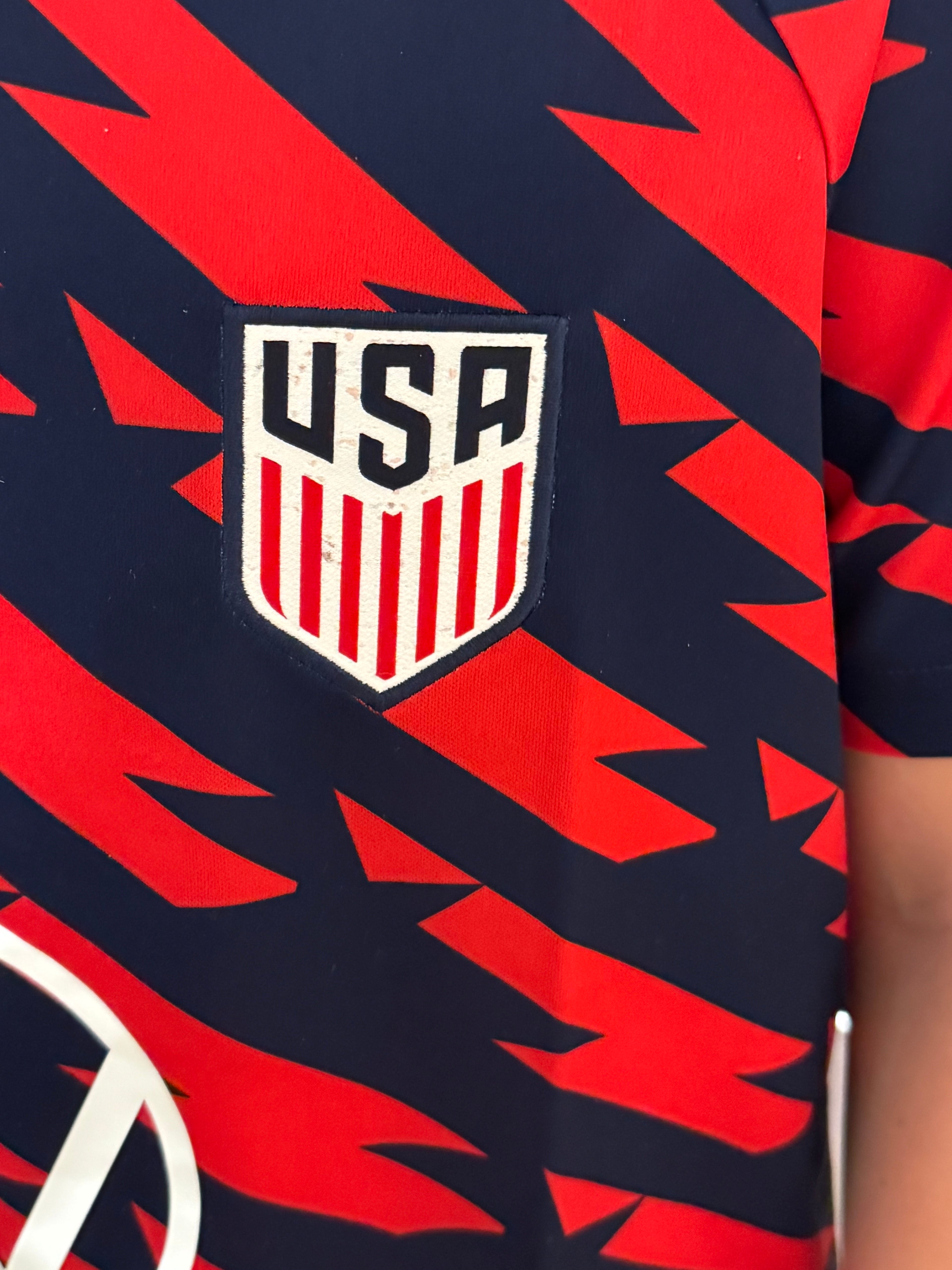 USMNT Nike pre match Red Navy Lightning Youth XL Jersey VW